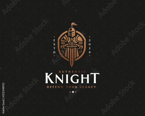 Gaming sword knight guardian logo for team e-sport company
