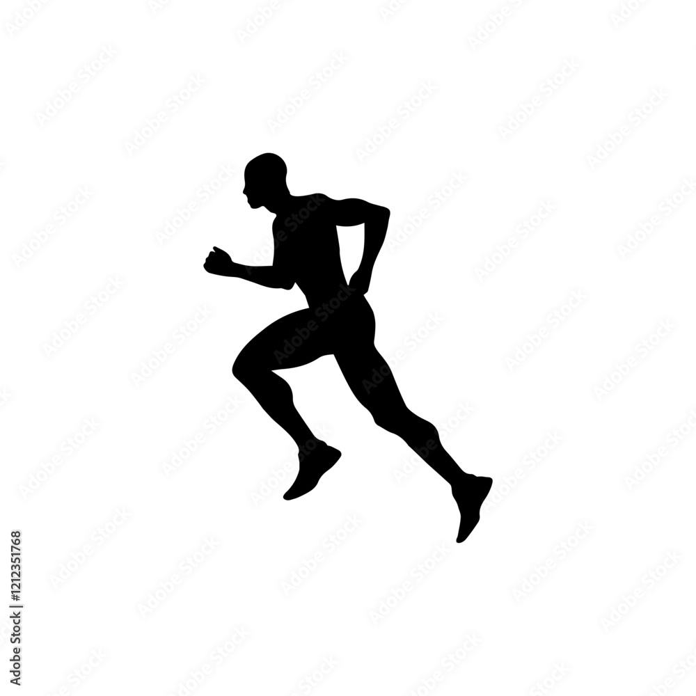 silhouette of runner on sprint men on white silhouette of runner on sprint men on white