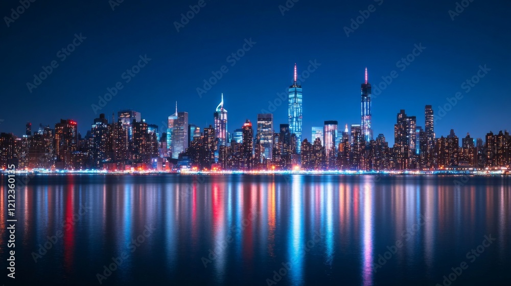A glowing city skyline at night, symbolizing ambition and progress
