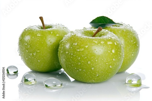 Corazones y manzanas verdes reflejan el amor en el día de San Valentín