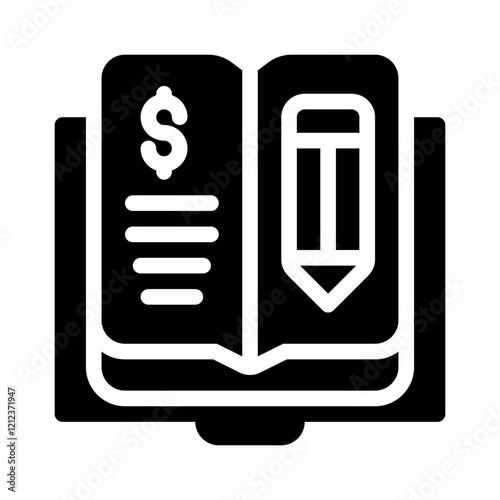 Icon Ledger Accounting With Style Glyph