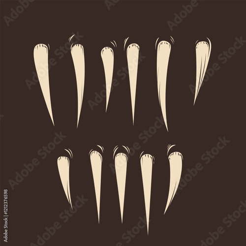 Modern Editable Vector Screen Print of Vampire Fangs