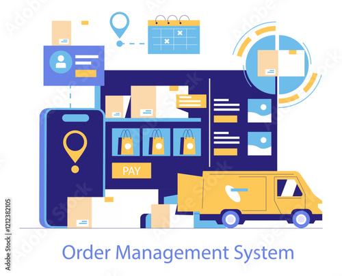 Logistics Automation. Flat Vector Illustration