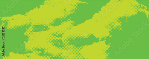 Dots halftone green color pattern gradient texture with technology digital background. Dots pop art comics with nature graphic design.