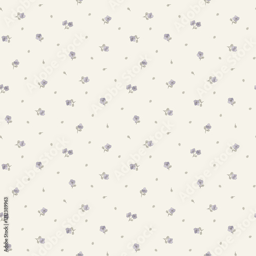 Ditsy Flowers Seamless Pattern. Fashionable print for textiles, wallpaper and packaging