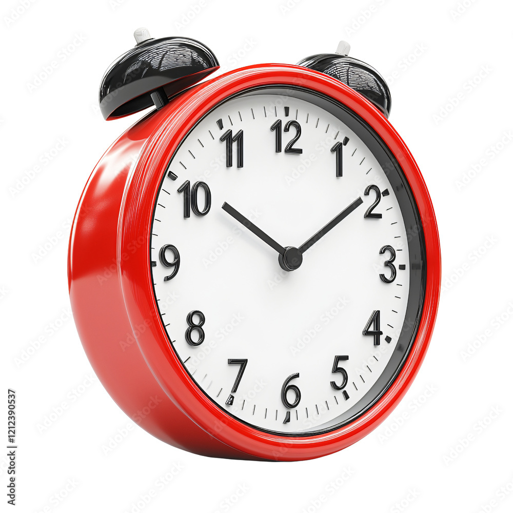 Red Retro Alarm Clock Time Management Concept Red Retro Alarm Clock Time Management Concept