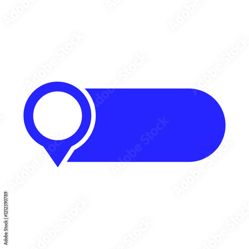 Pin text tag icon. Pointer icon, pin on the map with space for text vector icon