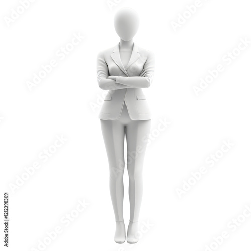 White Businesswoman Mannequin, 3D Model