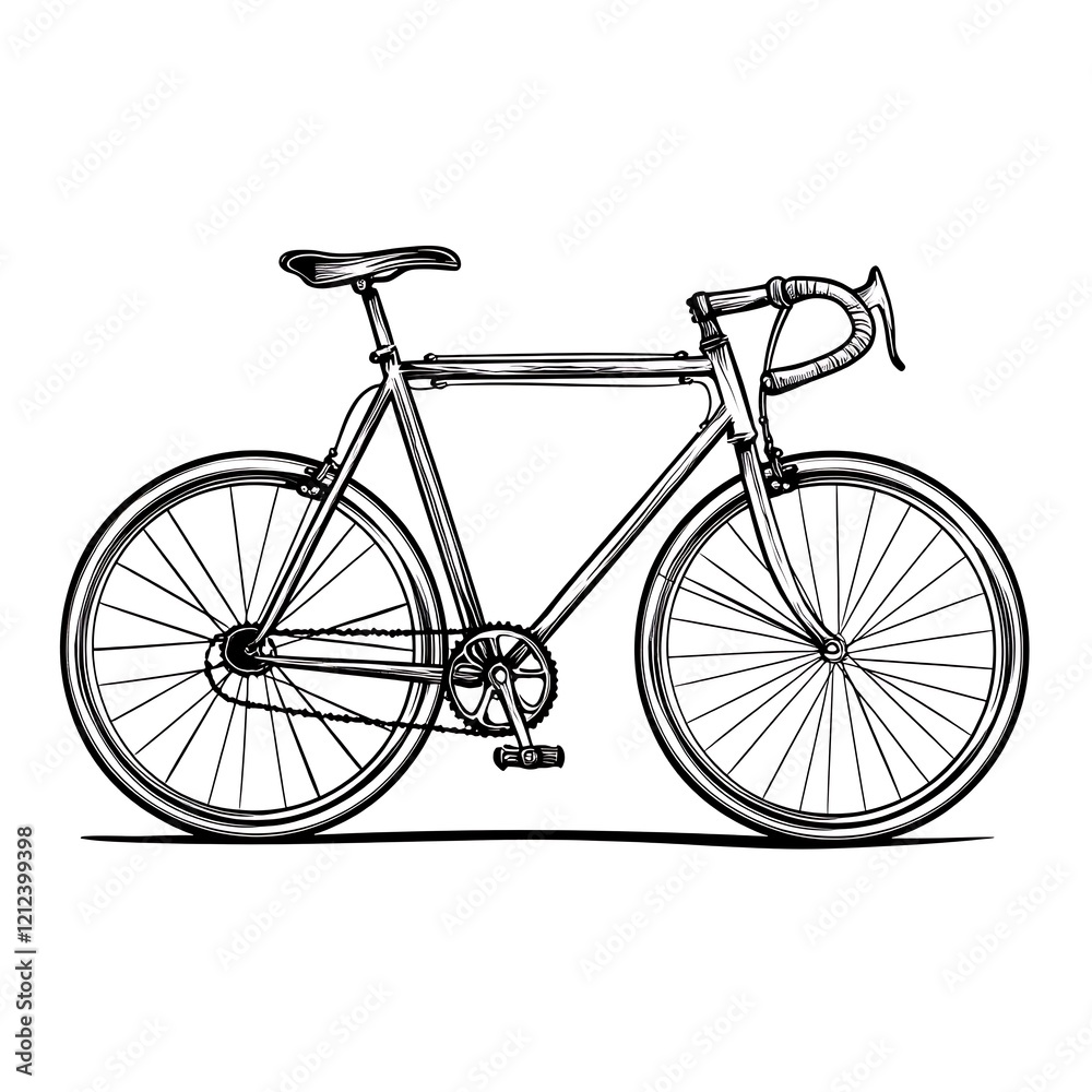 Fototapeta premium Vintage bicycle graphic illustration