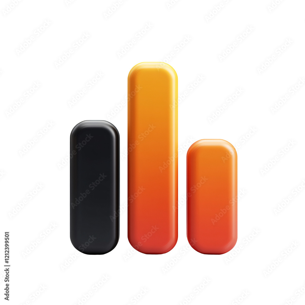 3D Abstract Bars Chart, Gradient, Data, Graph 3D Abstract Bars Chart, Gradient, Data, Graph