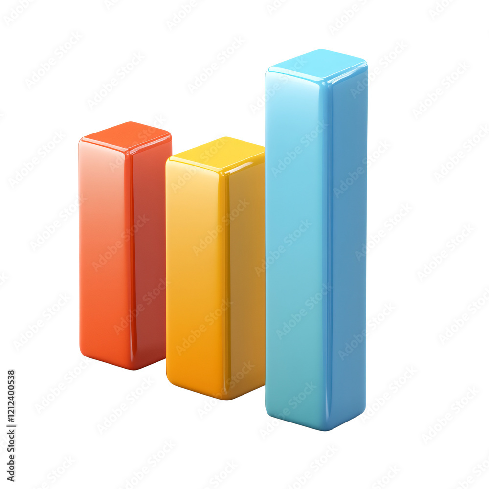 3D Colorful Bar Graph Chart, Business Data Infographic 3D Colorful Bar Graph Chart, Business Data Infographic