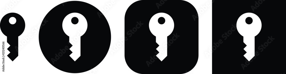 Key icon flat set. key lock access account login password, house key Open door icon security symbol vector for apps or web interface app Antique key privacy isolated on transparent background