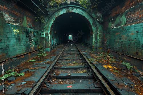 A single-track underground station that has been abandoned