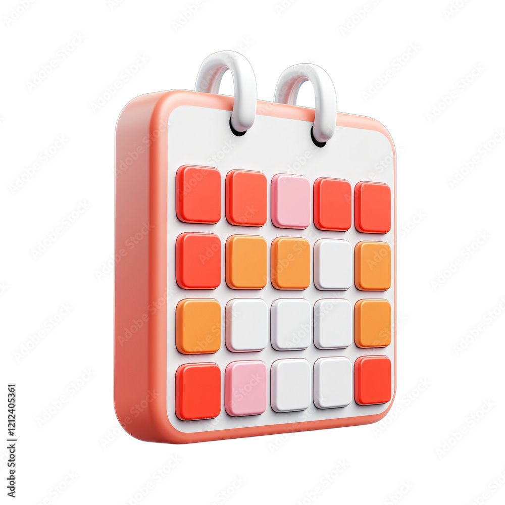 Colorful 3D Calendar Icon App Design Colorful 3D Calendar Icon App Design