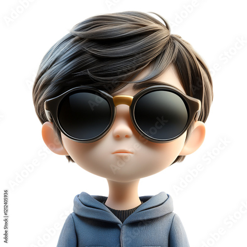 Cool 3D Cartoon Boy Avatar, Sunglasses