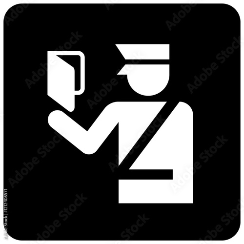 immigration sign symbol in isolated on black background. vector ilustration. 