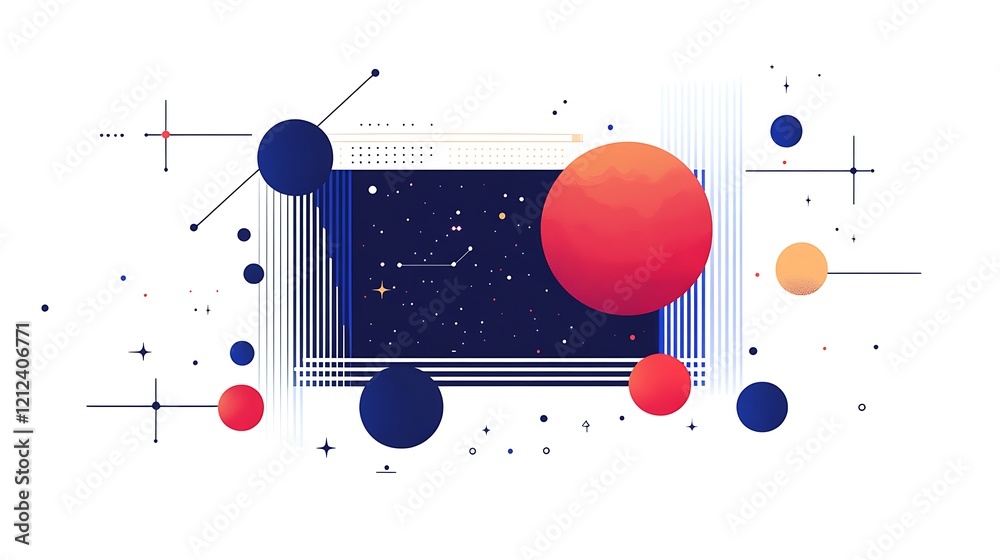 Obraz premium Abstract planets in space art, for futuristic design