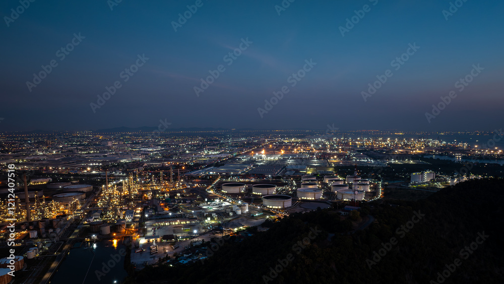 Night Scene Factory Oil and Gas Refinery. Fuel Energy Plant. Industrial Site. Industries about energy consumption, Night Scene Factory Oil and Gas Refinery. Fuel Energy Plant. Industrial Site. Industries about energy consumption,