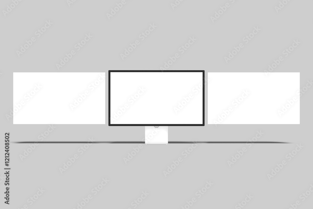 Fototapeta premium Desktop screen with website presentation blank mockup isolated