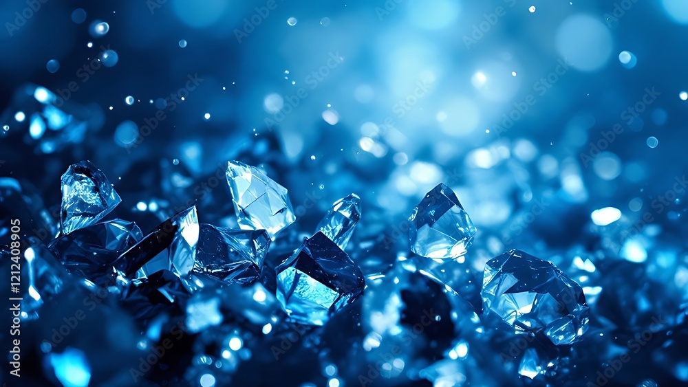 Sparkling blue glitter texture on a dark background Sparkling blue glitter texture on a dark background