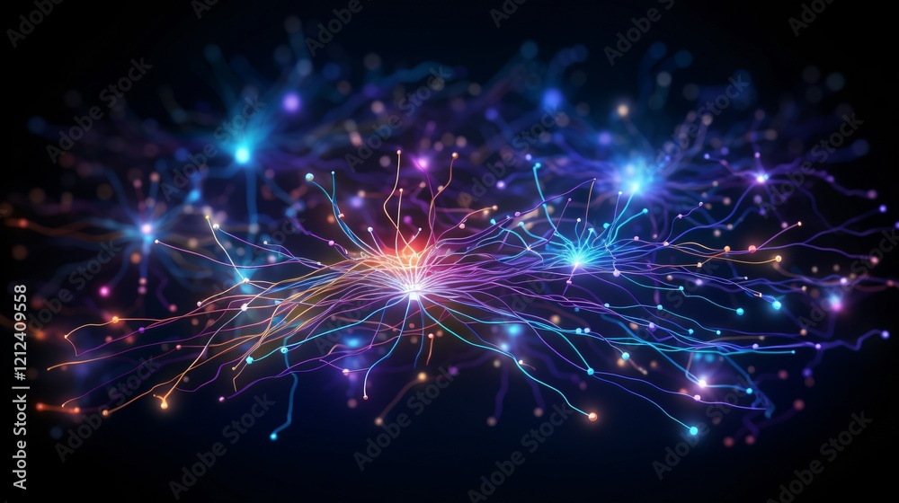 Obraz premium Digital Brain Connections Network Technology Artificial Intelligence Concept