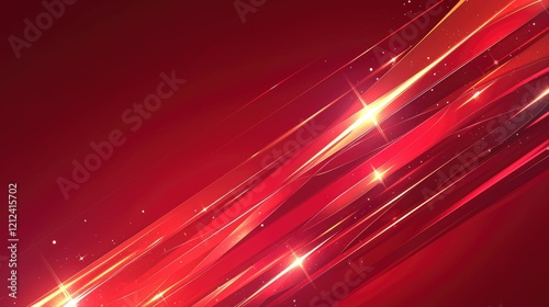 Abstract red background with dynamic lines and sparkles  ideal for digital design projects.
