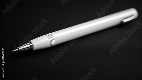 A single white pen on a basic, dark background