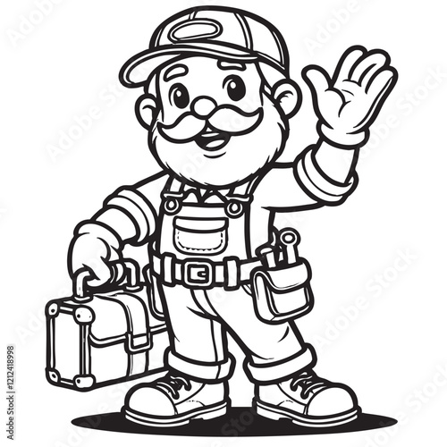 Cartoon Handyman Silhouette - Friendly Mascot Design