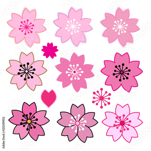 pink sakura icon set