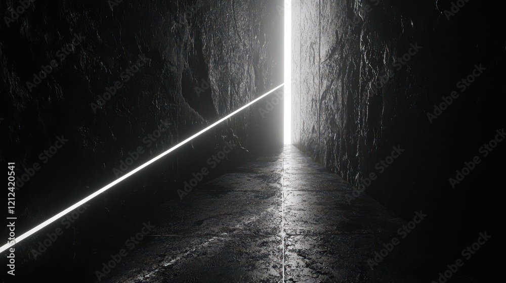 Obraz premium Dark Corridor Leading to Bright Light Ahead