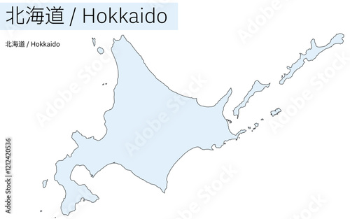 北海道地方の地図（線画）