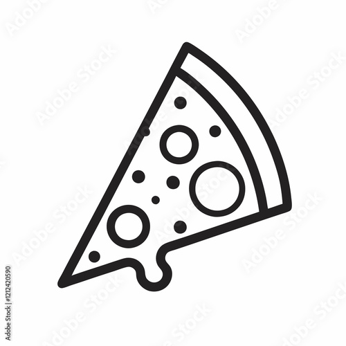 Minimalist Pizza icon Illustration Vector. photo