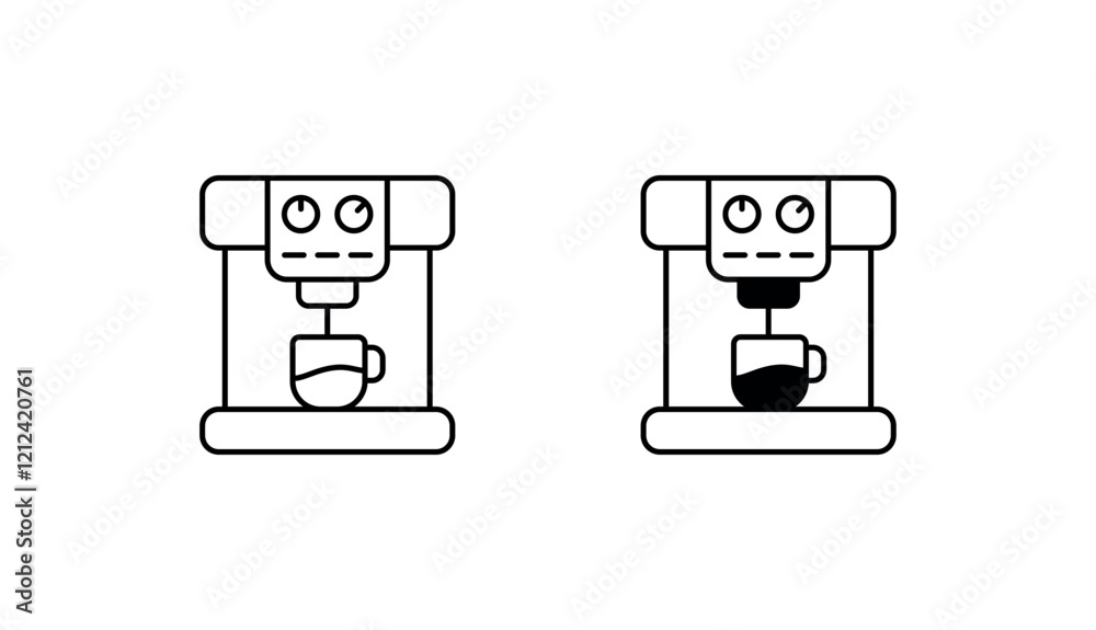 Coffee Machine icon design with white background stock illustration Coffee Machine icon design with white background stock illustration