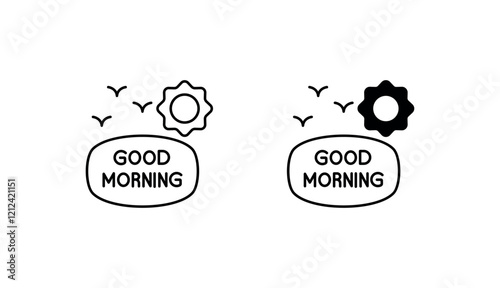 Good Morning icon design with white background stock illustration