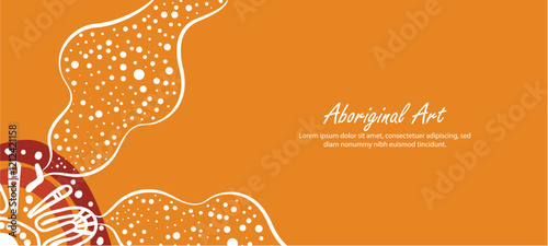 Banner artwork infused with Aboriginal dot painting elements.