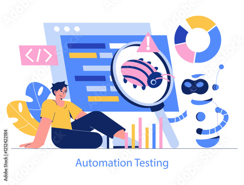 Development Process Automation. Flat Vector Illustration