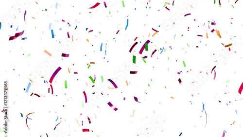 Colorful Confetti against a White Background Tranparent BG Confeti photo