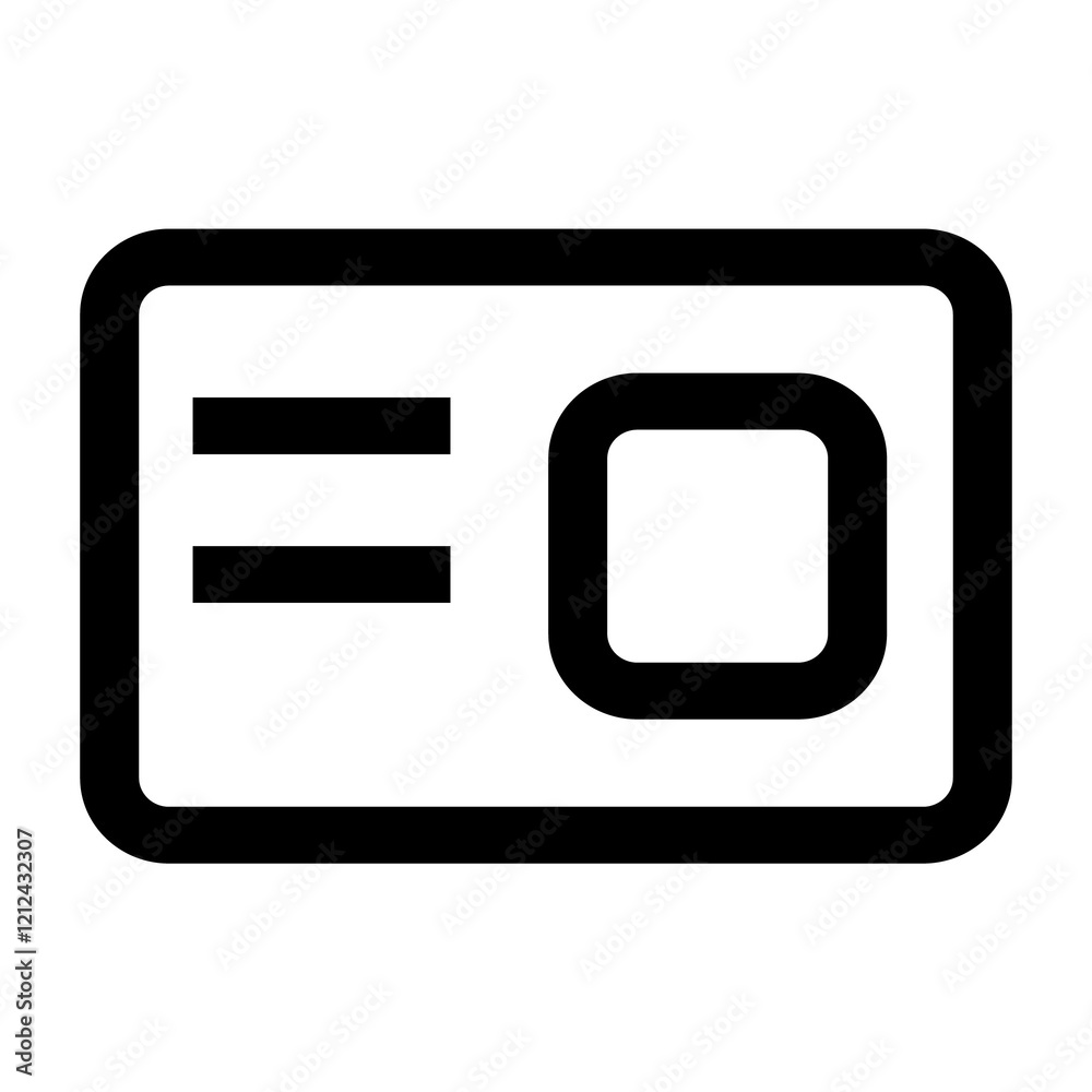 card identity icon black with outline style card identity icon black with outline style