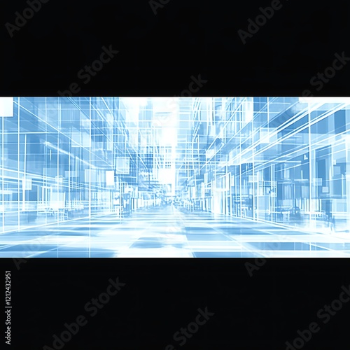 Abstract futuristic city street.