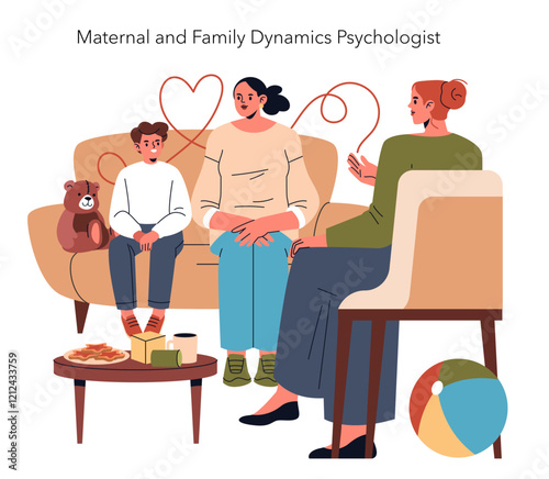 Psychotherapists. Flat Vector Illustration