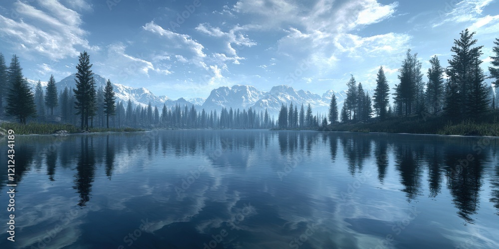 Fototapeta premium Serene Lake Reflection