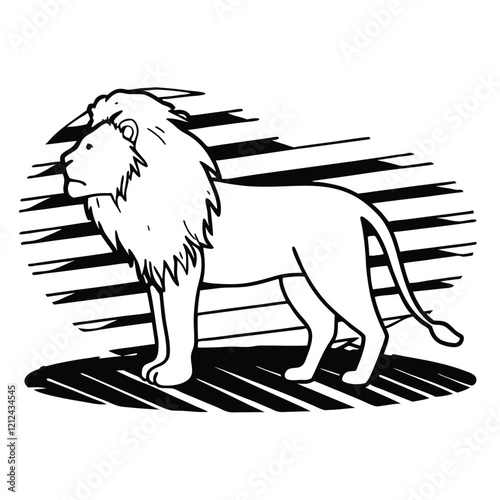 Icon of a lion silhouette, side view. emblem of strength, fortitude, and bravery