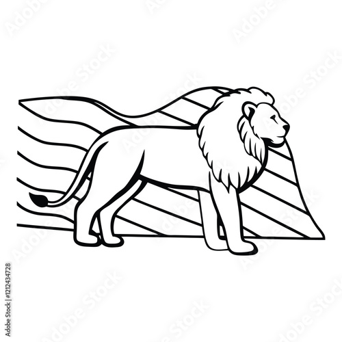 Icon of a lion silhouette, side view. emblem of strength, fortitude, and bravery