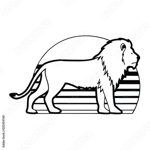 Icon of a lion silhouette, side view. emblem of strength, fortitude, and bravery