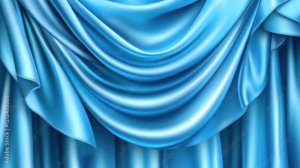 Obraz premium Blue silk drapes stage backdrop design