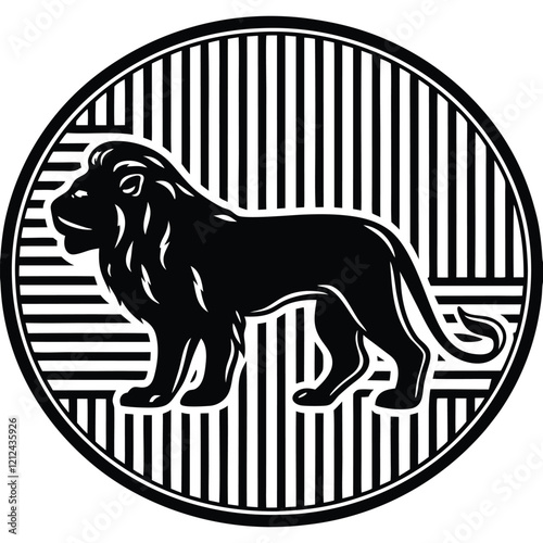 Icon of a lion silhouette, side view. emblem of strength, fortitude, and bravery