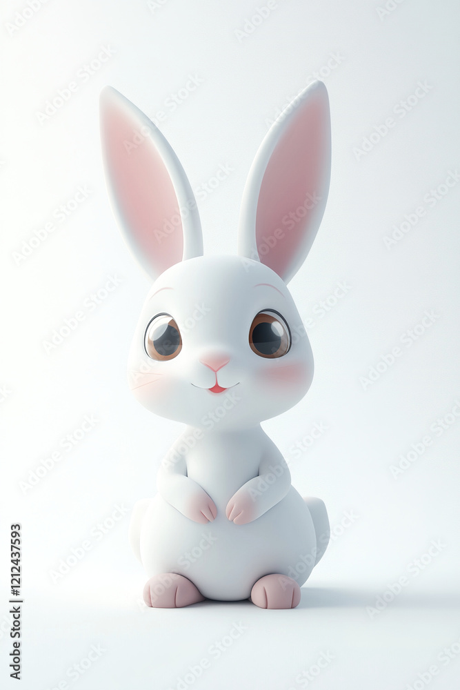 Fototapeta premium 3d cute cartoon rabbit