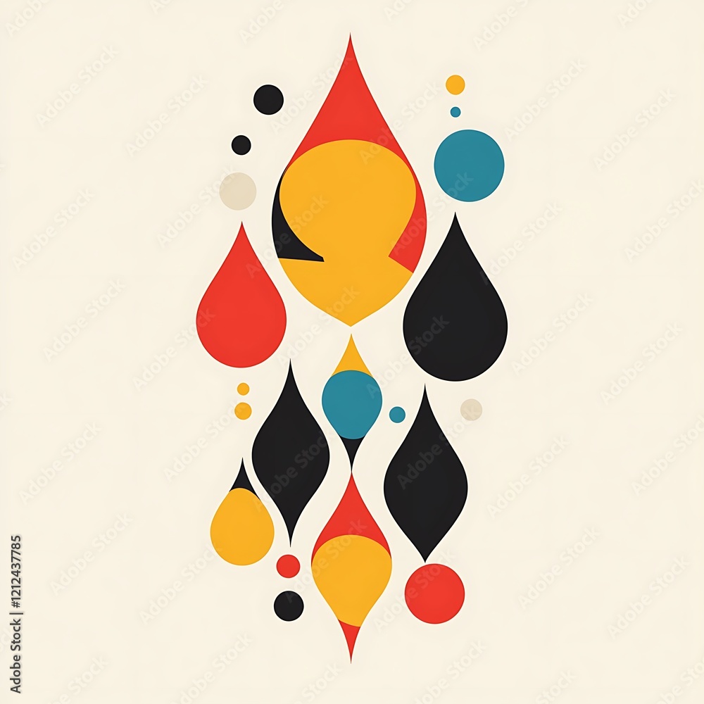 Fototapeta premium Abstract shapes, colorful drips, design, modern art