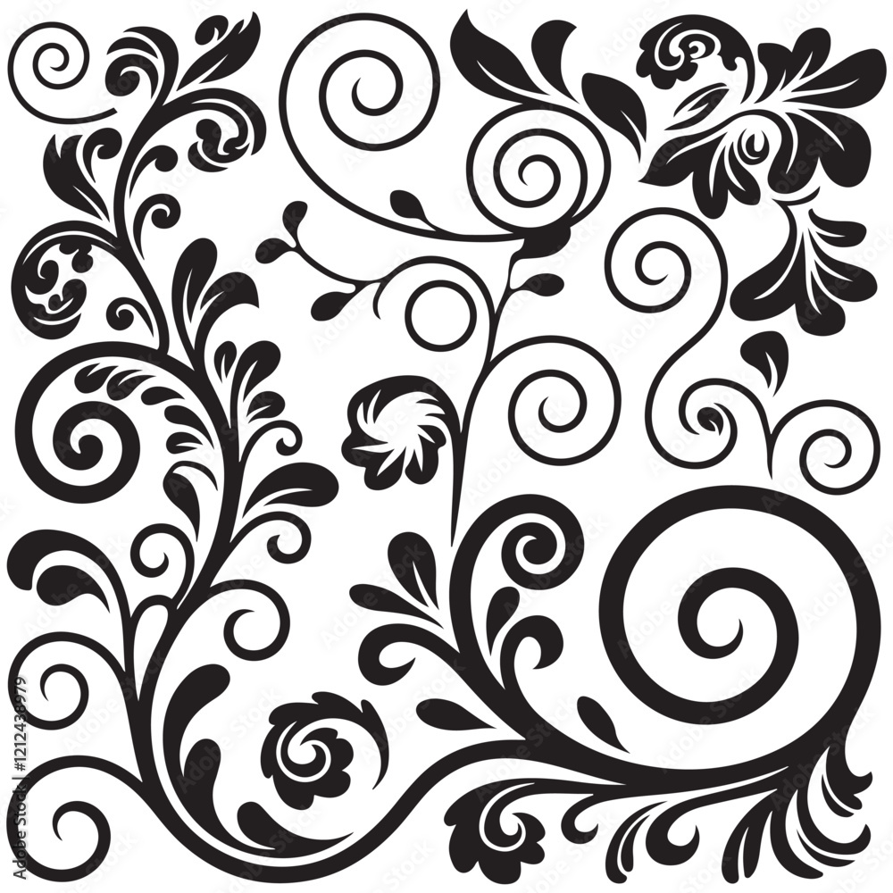 black floral decorative elements charcoal doodle scribbles including scrolls flourishes and swirls perfect for wedding invitations scrapbooking crafts vintage designs black floral decorative elements charcoal doodle scribbles including scrolls flourishes and swirls perfect for wedding invitations scrapbooking crafts vintage designs