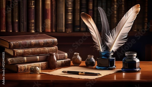 old book and feather